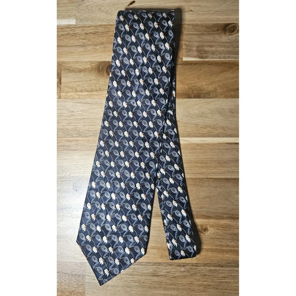 Ermenegildo Zegna Men's Necktie‎ Silk Floral Made In Italy